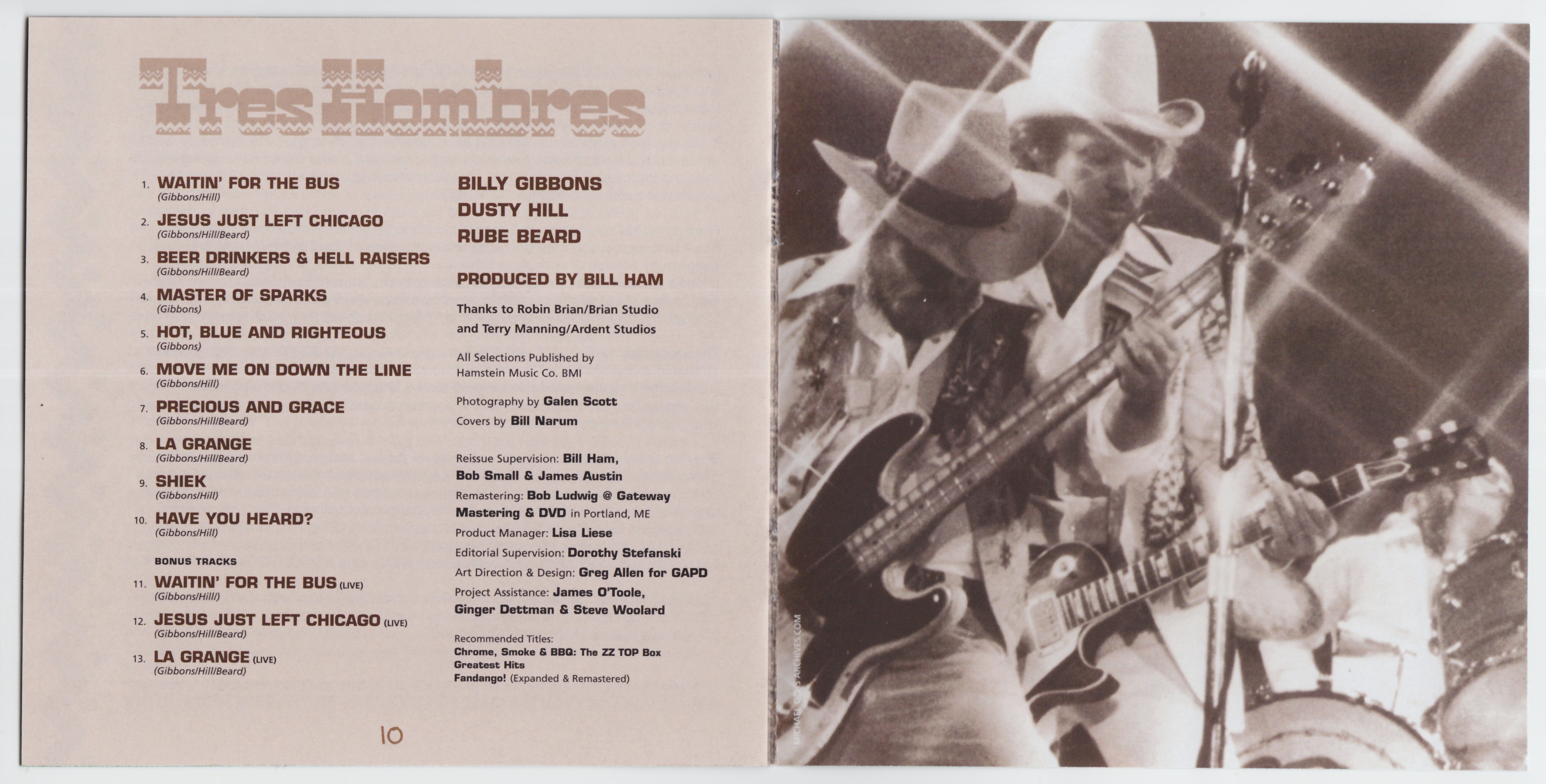 ZZ Top  Tres Hombres : Booklet06  us